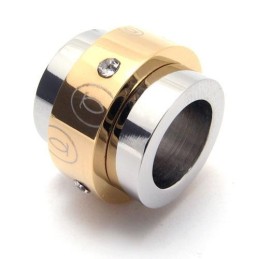 Collar Con Colgante De Anillos De Titanio Puro Dorado Para Hombre (Nuevo)