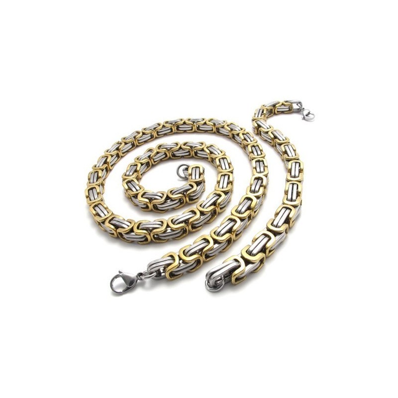 Conjunto De Joyería De Titanio De Calidad Estable Con Brillo De Color Finamente Procesado Que Incluye Collar Y Pulsera.