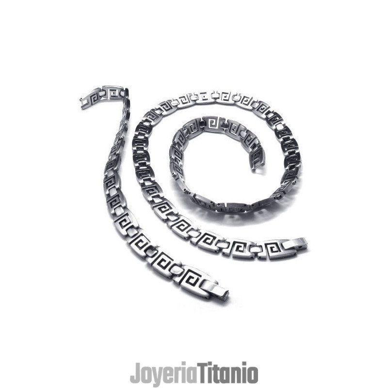 Conjunto De Joyería De Titanio De Excelente Calidad, Con Fabricación Experta, Brillo De Color, Que Incluye Collar Y Pulsera.