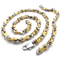 Conjunto De Joyas De Titanio De Diseño Moderno, Con Brillo De Color Y Calidad Estable, Que Incluye Collar Y Pulsera.