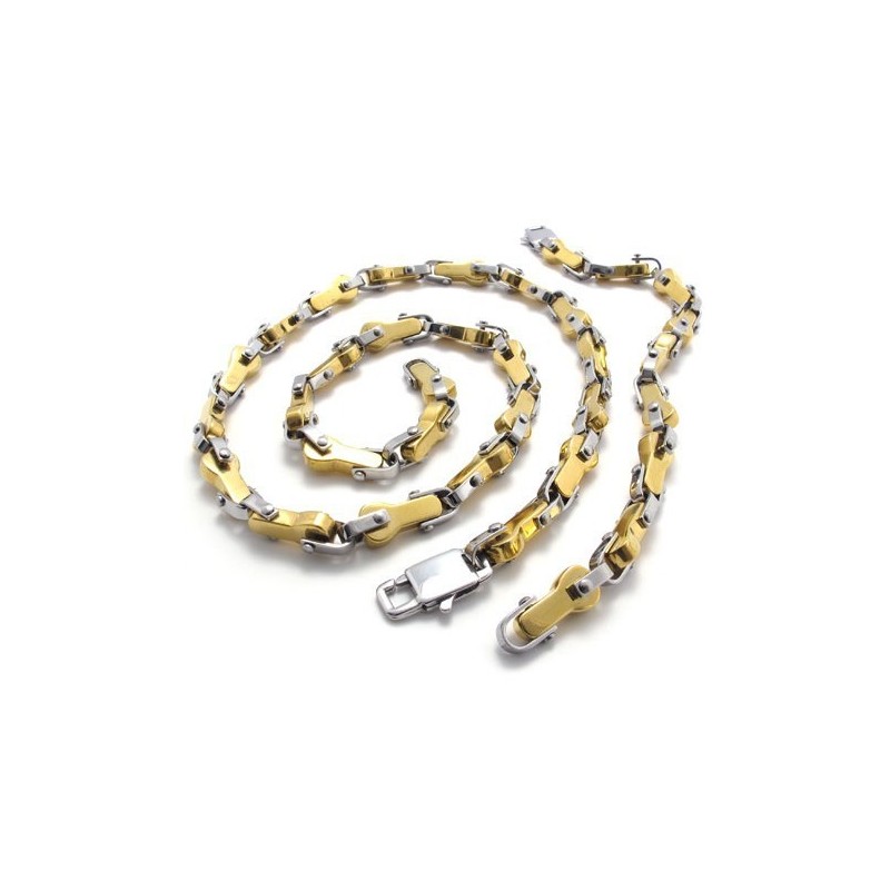 Conjunto De Joyas De Titanio De Diseño Moderno, Con Brillo De Color Y Calidad Estable, Que Incluye Collar Y Pulsera.