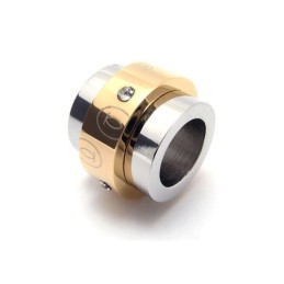 Collar Con Colgante De Anillos De Titanio Puro Dorado Para Hombre (Nuevo)