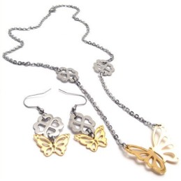 Conjunto De Joyería De Titanio De Alta Calidad Con Un Brillo De Color Finamente Procesado Que Incluye Collar, Colgante Y Aretes.