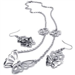 Conjunto De Joyería De Titanio De Calidad Estable, Con Diseño Atractivo, Color Brillante, Que Incluye Collar, Colgante Y Pendien