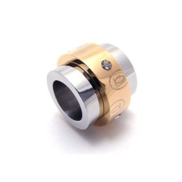 Collar Con Colgante De Anillos De Titanio Puro Dorado Para Hombre (Nuevo)