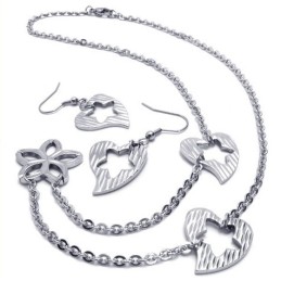Fabricación Experta, Brillo Del Color, Calidad Confiable, Conjunto De Joyas De Titanio Que Incluye Collar, Colgante Y Aretes.