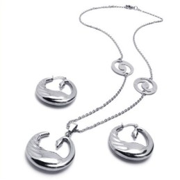 Conjunto De Joyería De Titanio De Excelente Calidad, Con Forma Elegante, Color Brillante, Que Incluye Collar, Colgante Y Aretes.