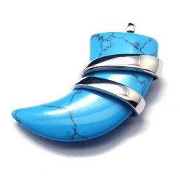 Collar Con Colgante De Lanza Turquesa De Titanio Puro Para Hombre