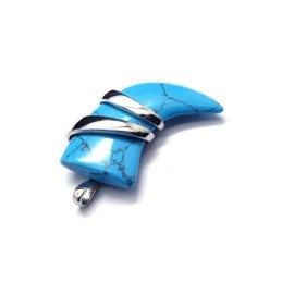 Collar Con Colgante De Lanza Turquesa De Titanio Puro Para Hombre