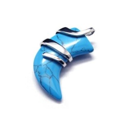 Collar Con Colgante De Lanza Turquesa De Titanio Puro Para Hombre