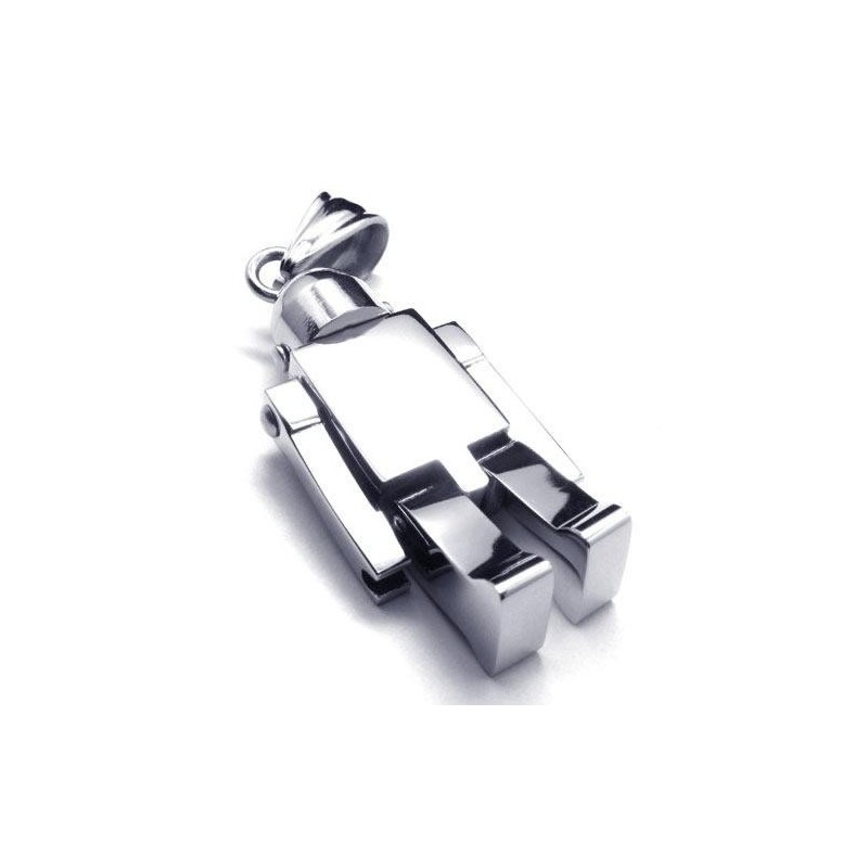 Collar Con Colgante De Robot De Titanio Puro Y Plata Para Hombre (Nuevo) Collar Con Colgante De Robot De Titanio Puro Y Plata Para Hombre (Nuevo)