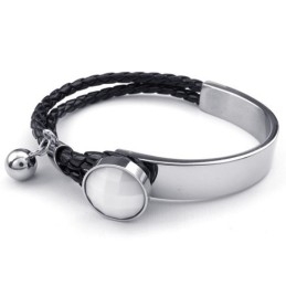 Brazalete De Cuero De Titanio De Excelente Calidad, Colores Delicados Y Finamente Procesados