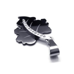 Collar Con Colgante De Hoja De Arce De Titanio Puro Negro