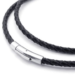 Collar De Cuero De Titanio De Calidad Estable Con Brillo De Color De Construcción Racional