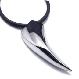 Collar Con Colgante De Dientes De Animal De Titanio Puro 316L Para Hombre