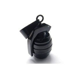 Collar Con Colgante De Granada De Titanio Puro Negro Para Hombre