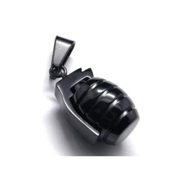 Collar Con Colgante De Granada De Titanio Puro Negro Para Hombre
