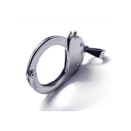 Collar Con Colgante De Esposas De Titanio Puro Y Plata Para Hombre