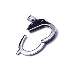 Collar Con Colgante De Esposas De Titanio Puro Y Plata Para Hombre