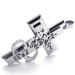 Colgante De Cruz De Titanio Con Un Diseño Moderno Y Un Color Brillante Que Evoca Una Larga Historia.