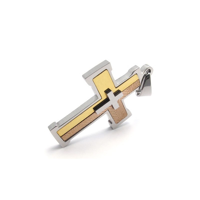 Colgante De Cruz De Titanio Con Un Diseño Moderno Y Colores Brillantes Que Recibe Elogios De Los Clientes.