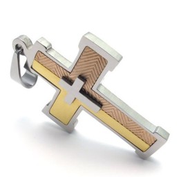 Colgante De Cruz De Titanio Con Un Diseño Moderno Y Colores Brillantes Que Recibe Elogios De Los Clientes.