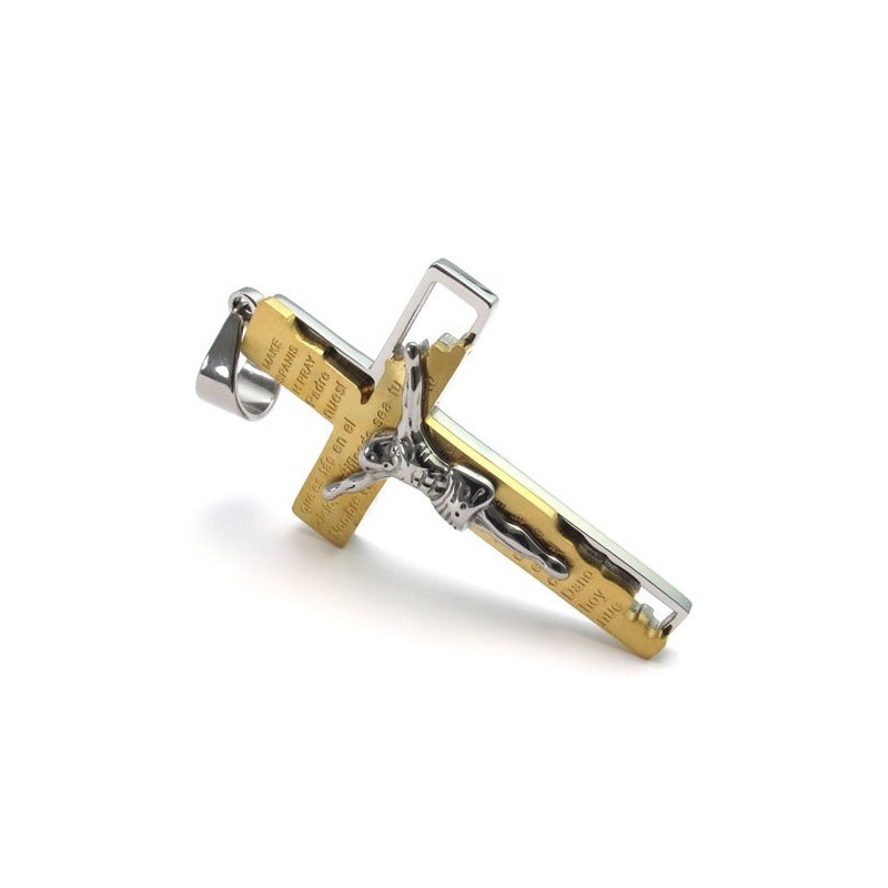 Colgante De Cruz De Titanio De Renombre Mundial Con Brillo De Color Para Su Selección