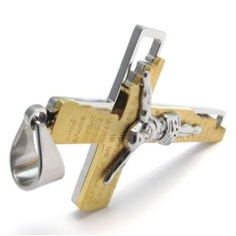 Colgante De Cruz De Titanio De Renombre Mundial Con Brillo De Color Para Su Selección