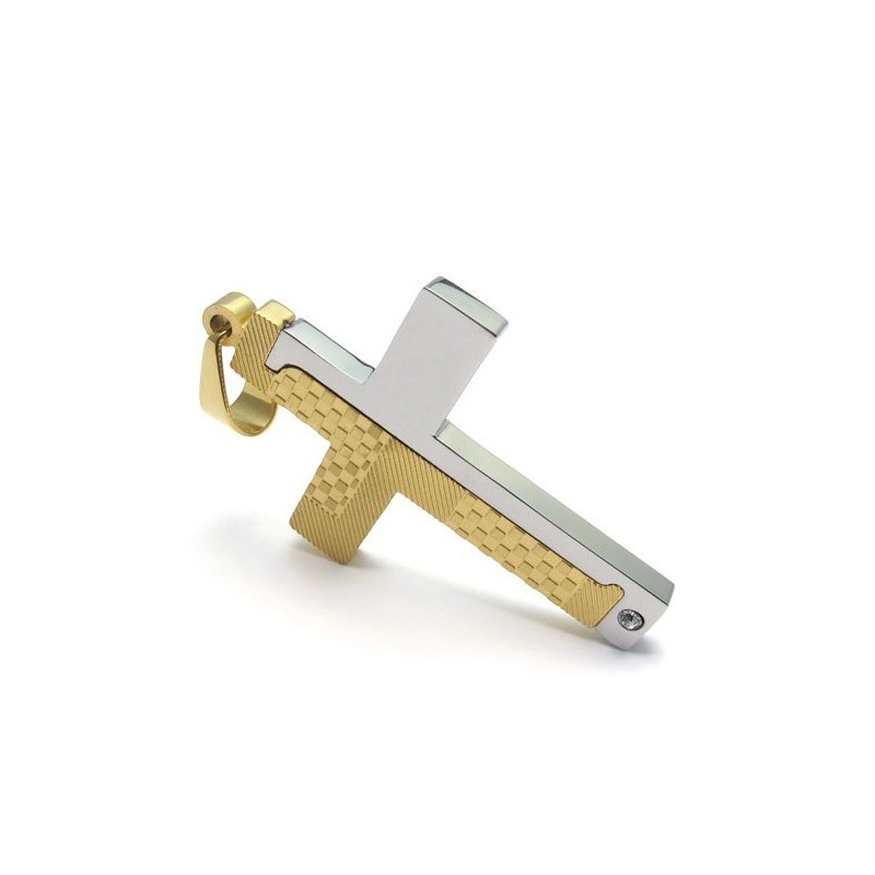 Colgante De Cruz De Titanio Con Un Brillo De Color Finamente Procesado Que Le Otorga Una Larga Reputación.