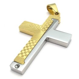 Colgante De Cruz De Titanio Con Un Brillo De Color Finamente Procesado Que Le Otorga Una Larga Reputación.