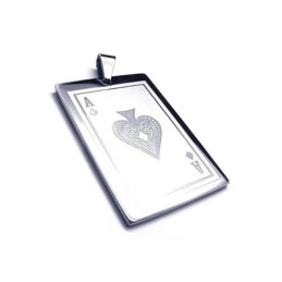 Collar Con Colgante De Naipes De Titanio Puro Para Hombre