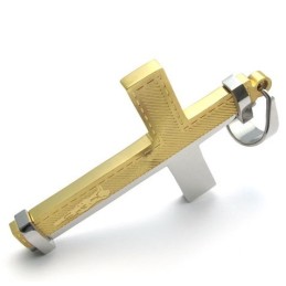 Colgante De Cruz De Titanio Con Un Diseño Moderno Y Un Color Brillante Que Le Da Una Larga Reputación.
