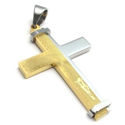 Colgante De Cruz De Titanio Con Un Diseño Moderno Y Un Color Brillante Que Le Da Una Larga Reputación.