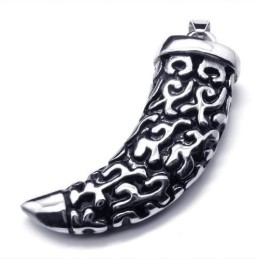 Collar Con Colgante De Lanza De Titanio Puro Y Plata Negra Para Hombre