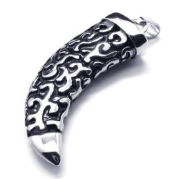 Collar Con Colgante De Lanza De Titanio Puro Y Plata Negra Para Hombre