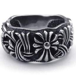 Anillo De Titanio De Excelente Calidad Con Patrones De Moda Y Brillo De Color.
