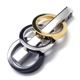 Collar Con Colgante De Tres Anillos De Titanio Puro Para Hombre @